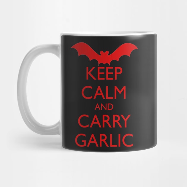 KEEP CALM AND CARRY GARLIC, vampire bat by HolidayBug